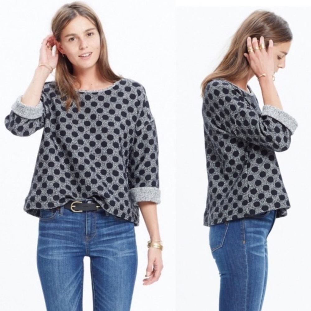 Madewell Polka Dot Gray Sweater